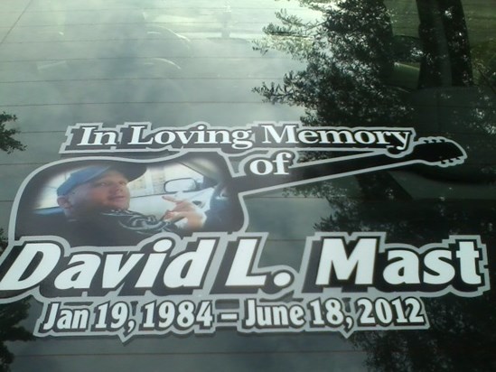 Dave's memorial on my car