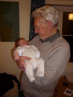 Baby Finlay with Great Grandad 2012