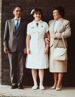Trip to Charing Cross Hospital for Barbara's badge ceremony 1985