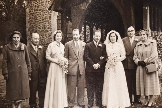 Liz and Alf Honnor, Sonia, Ron, Roy and Pegg, Charlie and Lily