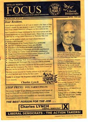 1996 Campaign leaflet