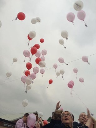 Balloon release in memory of our gorgeous Mia as they land wild flower will grow!