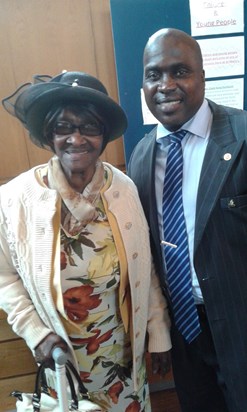 Mom and Calvin Riley in 2014