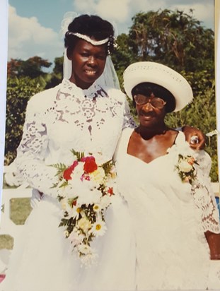 Mom at my wedding 1997 - Anguilla