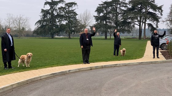 Rev Briggs was such a familiar and welcoming face around the College. Here he is helping to welcome the pupils back to school after the last lockdown, March 2021.