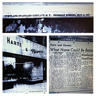 Newspaper clipping from Harts and Flower's grand opening in 1967