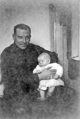 Jill aged 8 weeks with her father