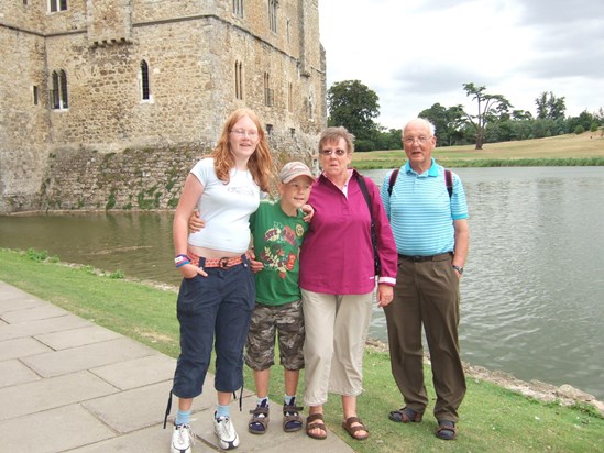 Jill with John and the grandkids in 2006 I think