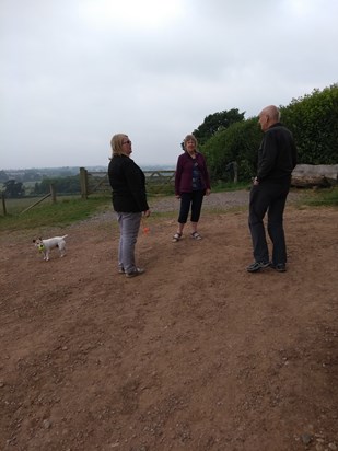 Family walk by Dart's Farm