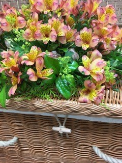 Flowers on Jill's casket