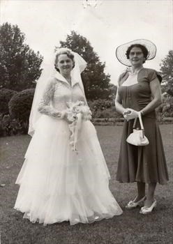 Mum and her aunt who made the dress
