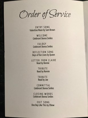 Order of Service 