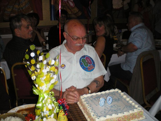 Dad with his 80th Birthday cake xx