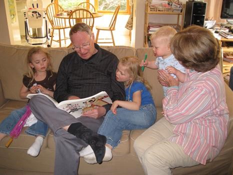 Reading to the Grandkids as he did with his kids :)
