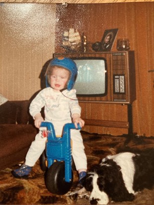 First bike and helmet, couldn't catch him