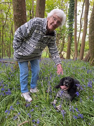 Mam in Bluebells with Chester