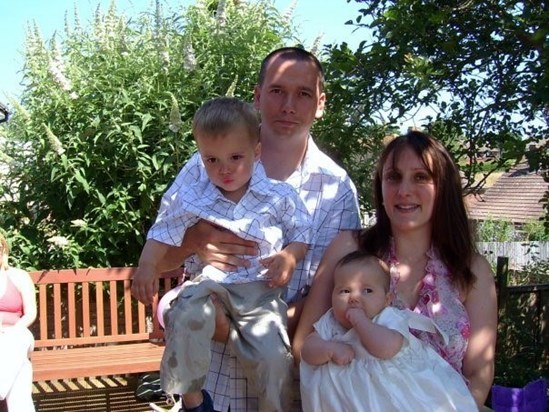 Matthew with his wife and children.