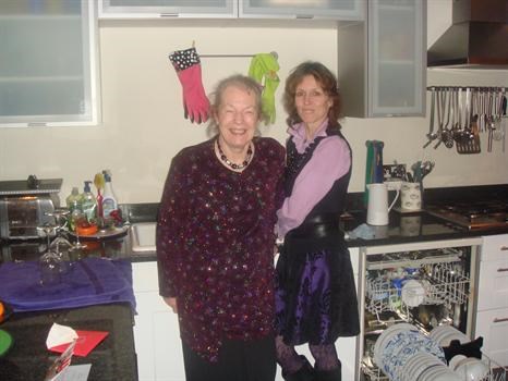 Mum with Pauline at her home in Twickenham 2009