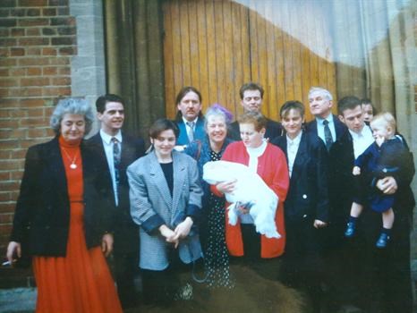 'Auntie Sheila' at Ruari's christening in Portsmouth- 1993