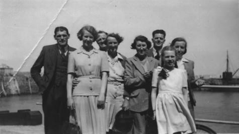 Sheila aged 11 with her aunties & uncles. Her Mum & Dad Doris & Thomas Clitheroe are behind on right