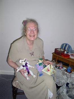 Mum with some of her favourite things she had made, 2009