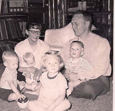 Kelly and JT w/Jana as newborn -- 1952