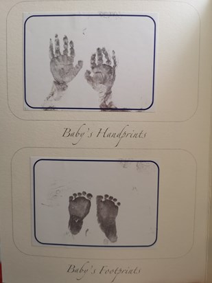Theo's hands and feet print