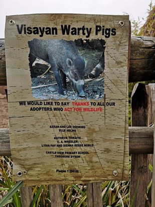 The adoption plaque in Chester Zoo