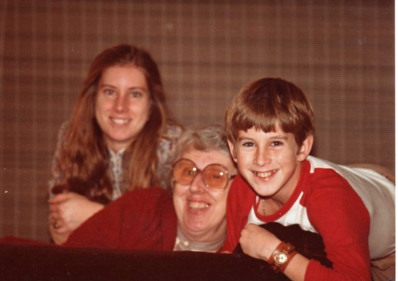 Becky Betty and Brian on sofa   1980
