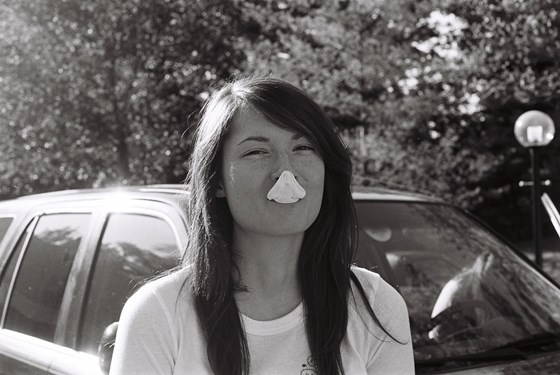 Blowing a bubble part 2. :)  - Alex S.