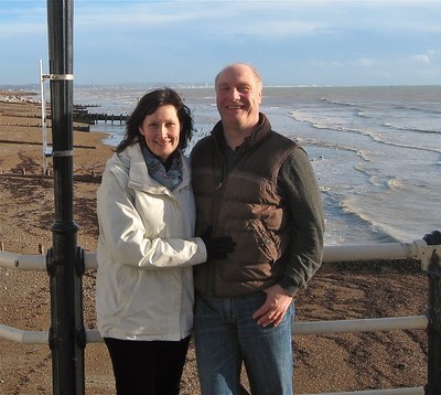 Daughter Barbara with Mark in Worthing Pier, UK 2013