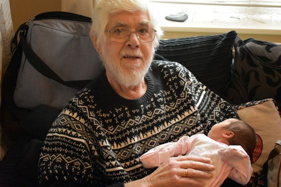 Dad with Ivy, his great granddaughter 