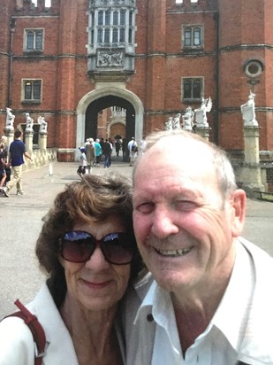 Stan & Dorothy at Hampton Court Palace after a Thames River Cruise