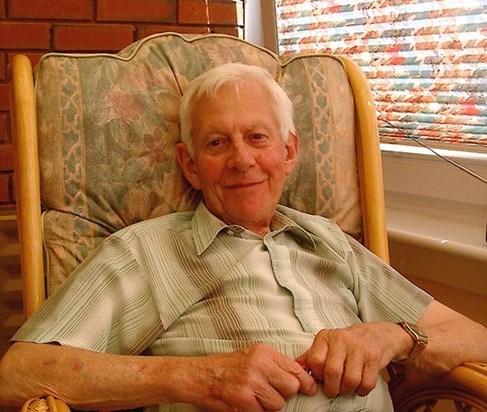 Harry Webster at home in his conservatory