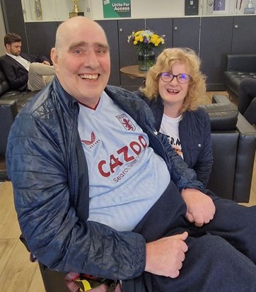 Mark and Trina at Villa Park curtesy of Birmingham Hospice