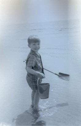 Mark at the Beach as a child