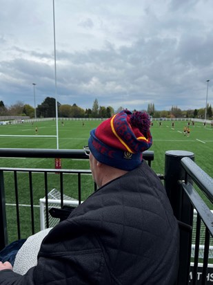 Mark at Bournville Rugby watching James play