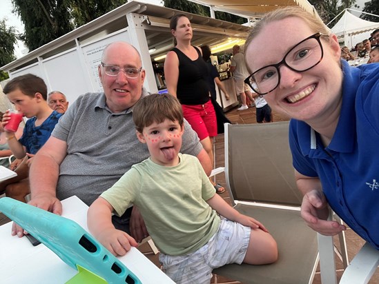 Mark, Tash and Hudson on holiday in Alcúdia