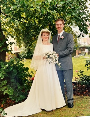 Mark and Petrina on their wedding day