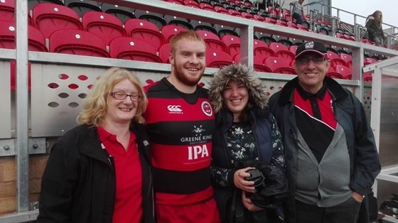 Petrina, James, Meg and Mark at Moseley Rugby