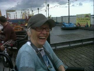 mum looking very happy in the company of us northeners,we all behaved very badly and mum loved it :)