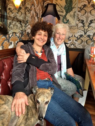 With Susan and Charlie Whippet at the Kino Lounge in 2015. A group of us had gathered for Birthday / Christmas celebrations