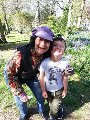 Enjoying the bluebells in Fisherman's Walk