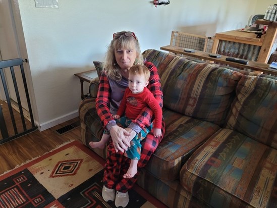 Melissa and grandson Greeley Christmas 2020