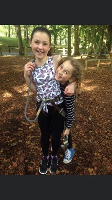 Go Ape birthday treat. A day full of giggles. Lots of love from Victoria and Chloe x
