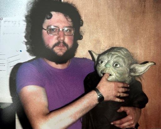 Bill with Yoda while filming Starwars 