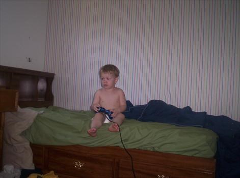 Cayden playing Jansons playstation