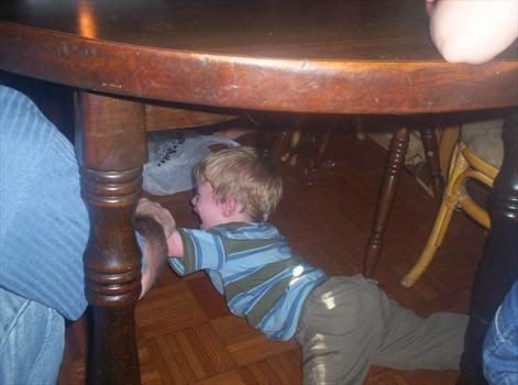 Crying and hid under the table didnt want anyone to sign happy birthday to you
