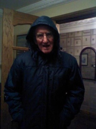 Dad with his new coat he thought he was cool.