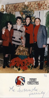 The Sosnowski family Christmas 1996 card- Mama's writing